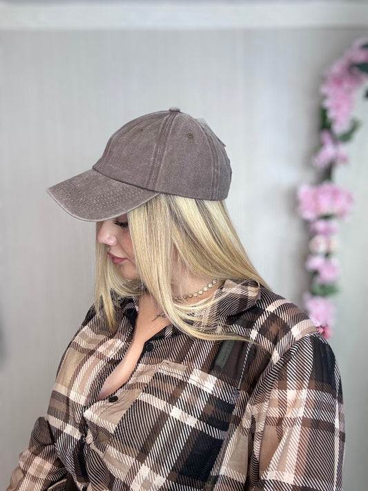 Gorra efecto lavado marrón