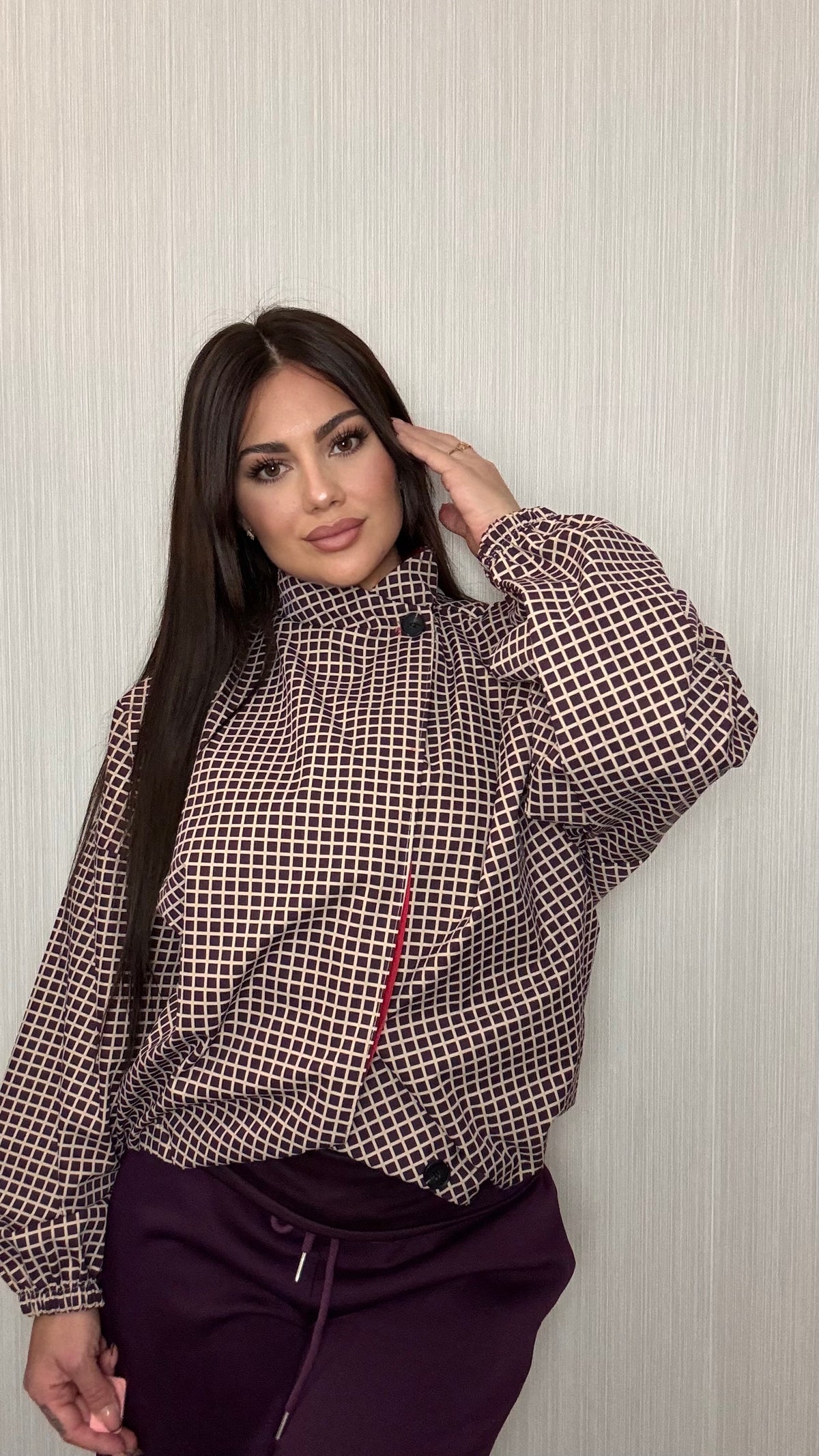 Gabardina Vichy Burdeos