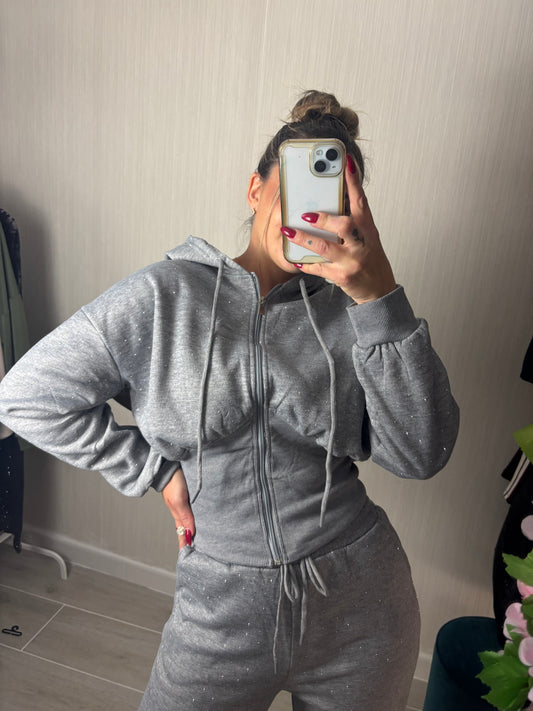 Conjunto brillo gris