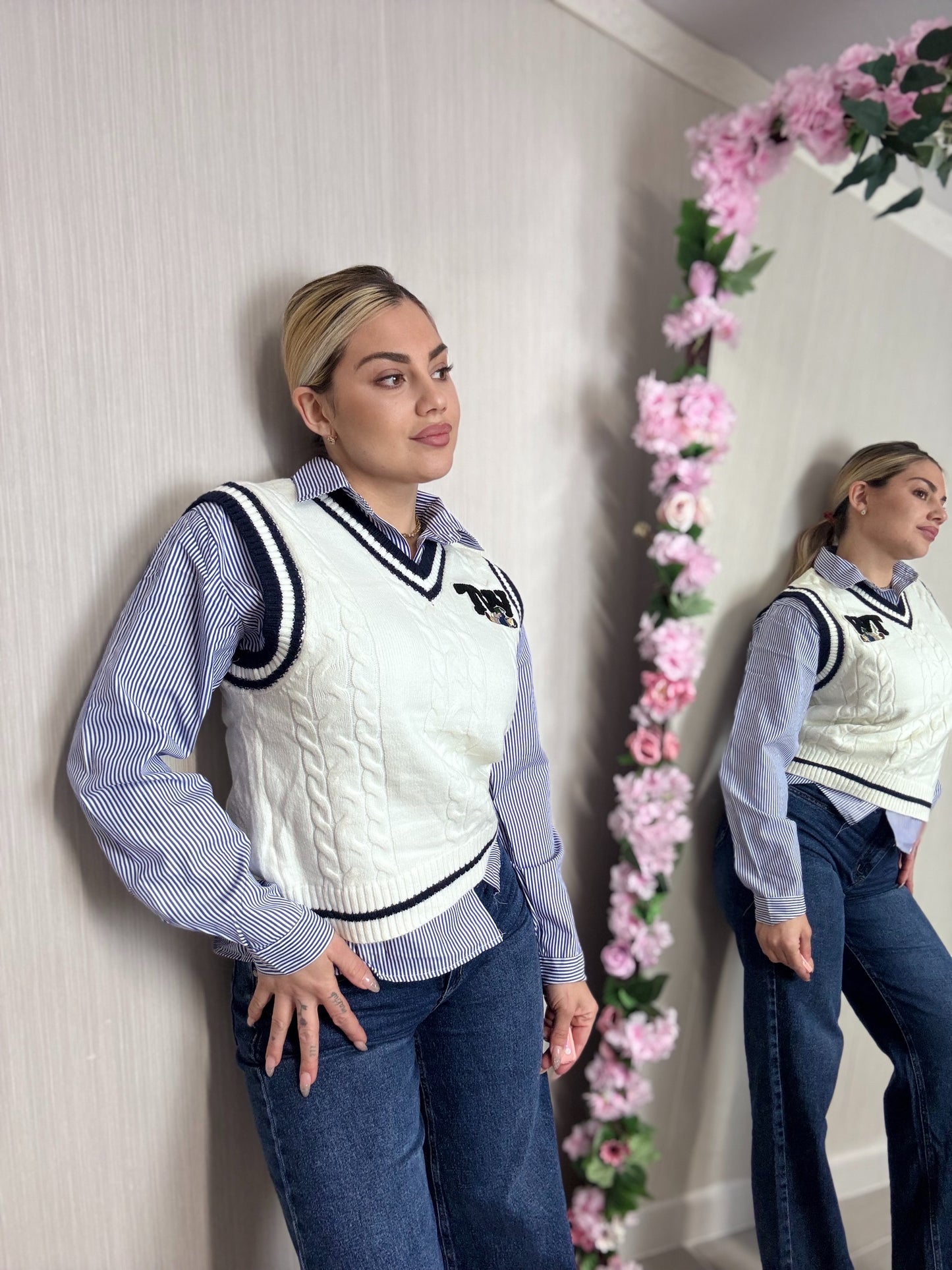 Conjunto chaleco camisa