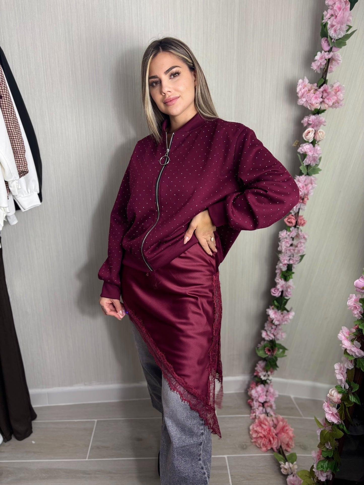 Bomber burdeos  destello