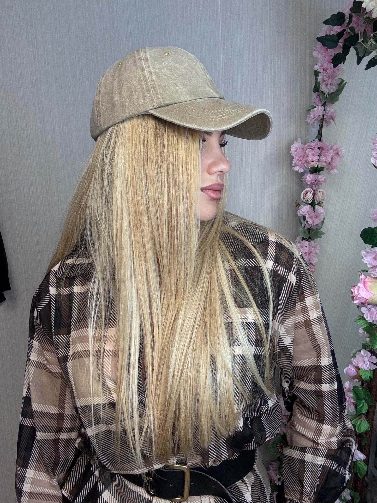 Gorra efecto lavado camel