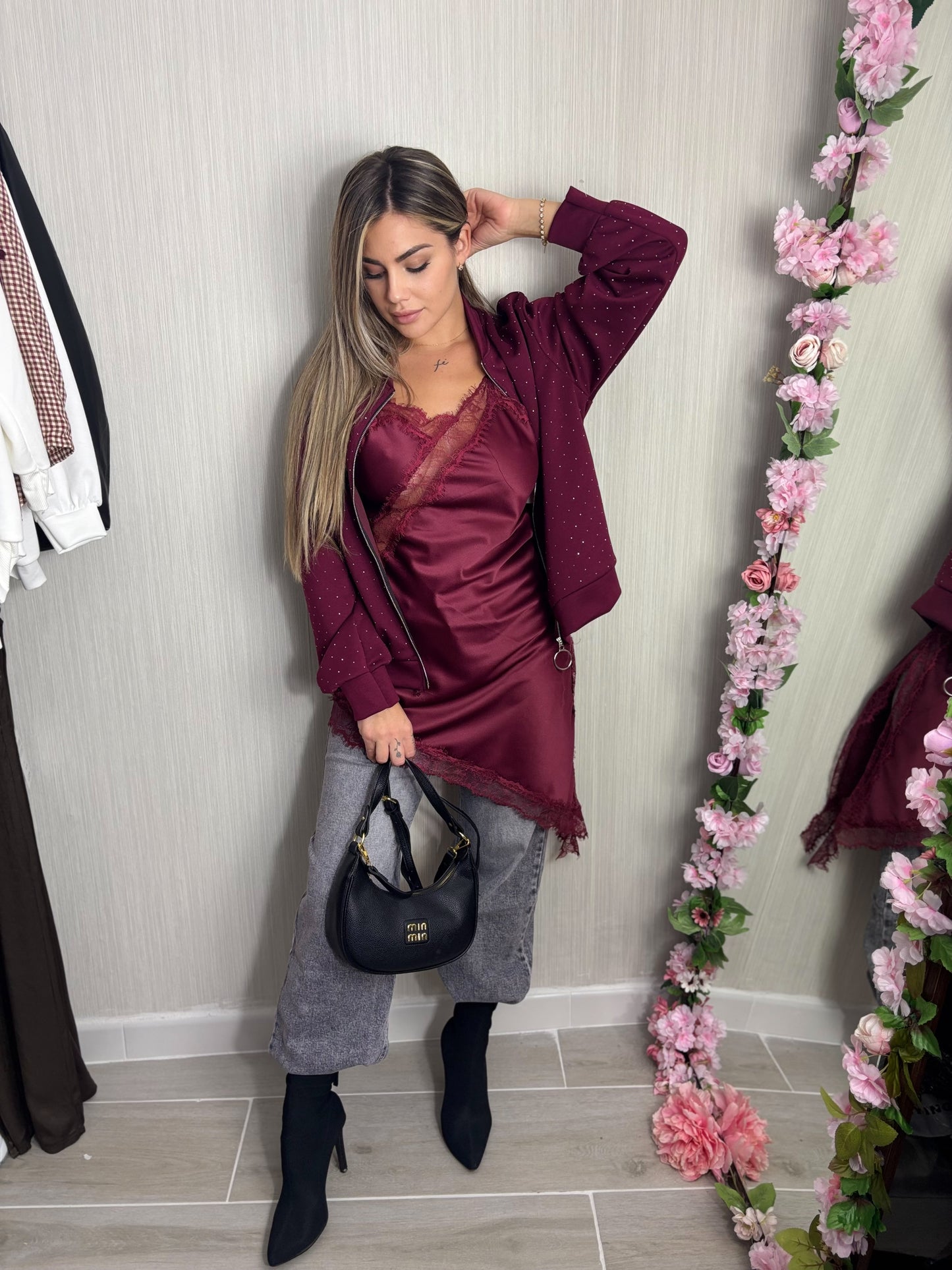 Bomber burdeos  destello