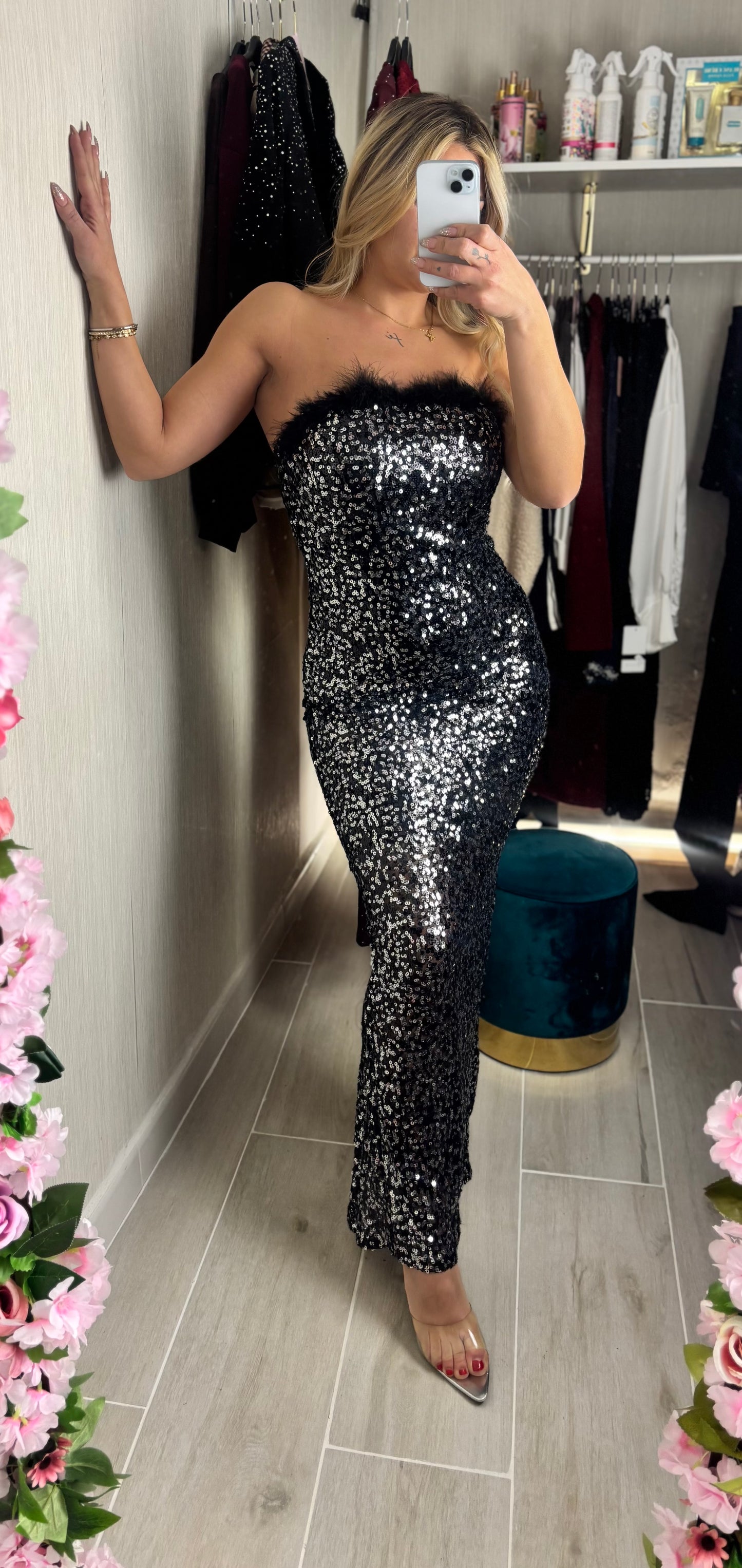 Vestido lentejuelas plata