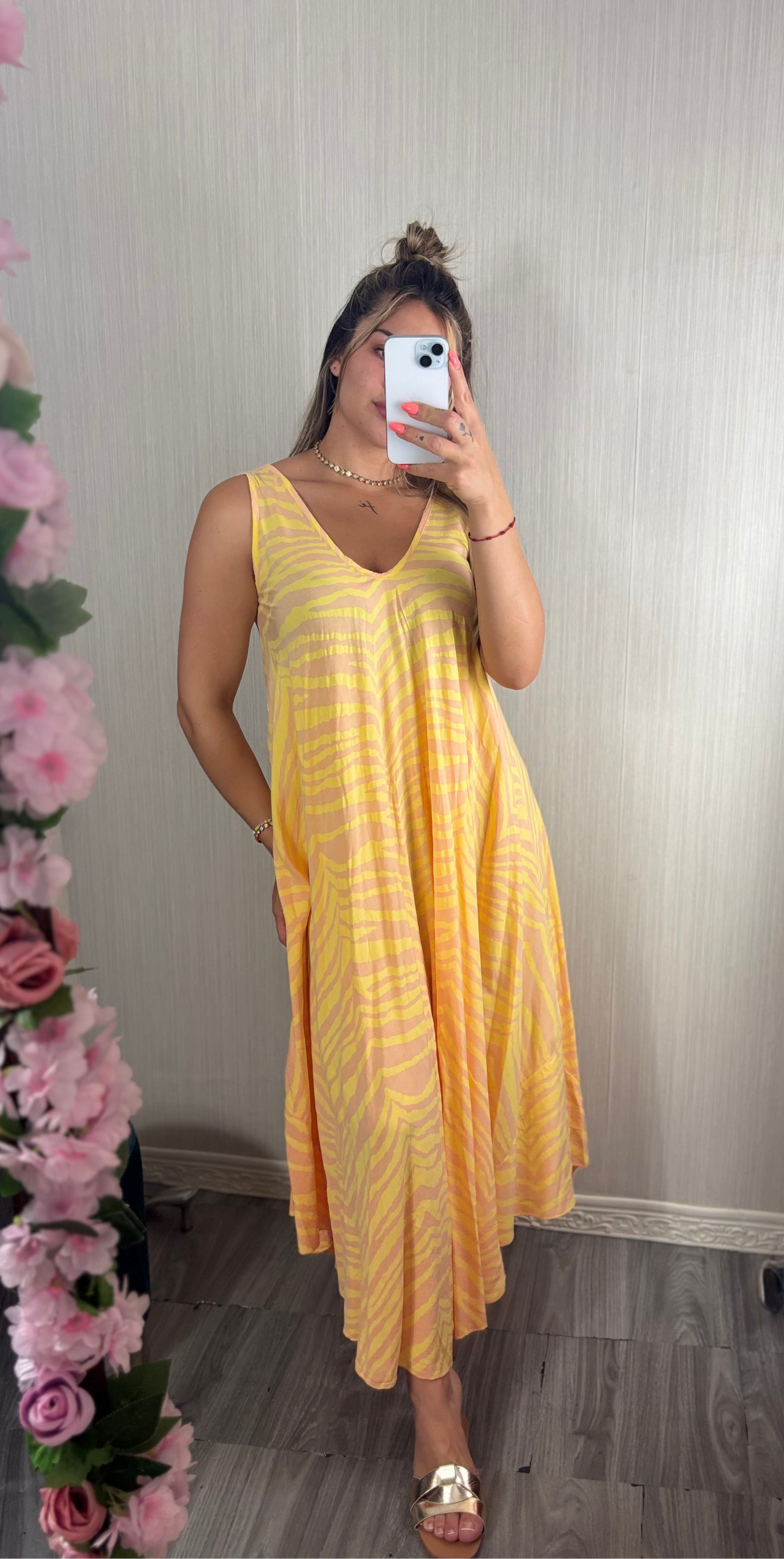 Vestido flúor naranja