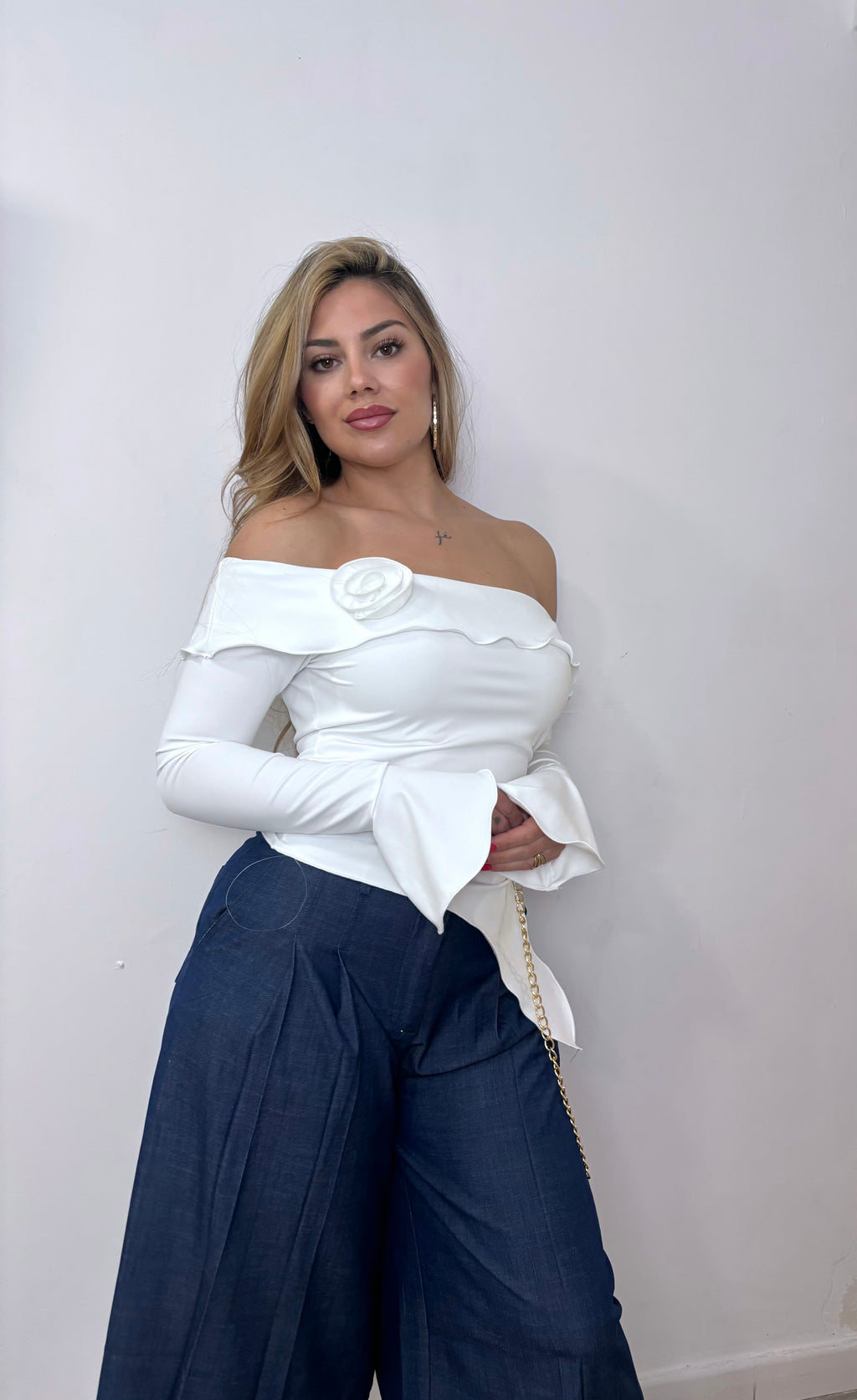 Camiseta flor blanca