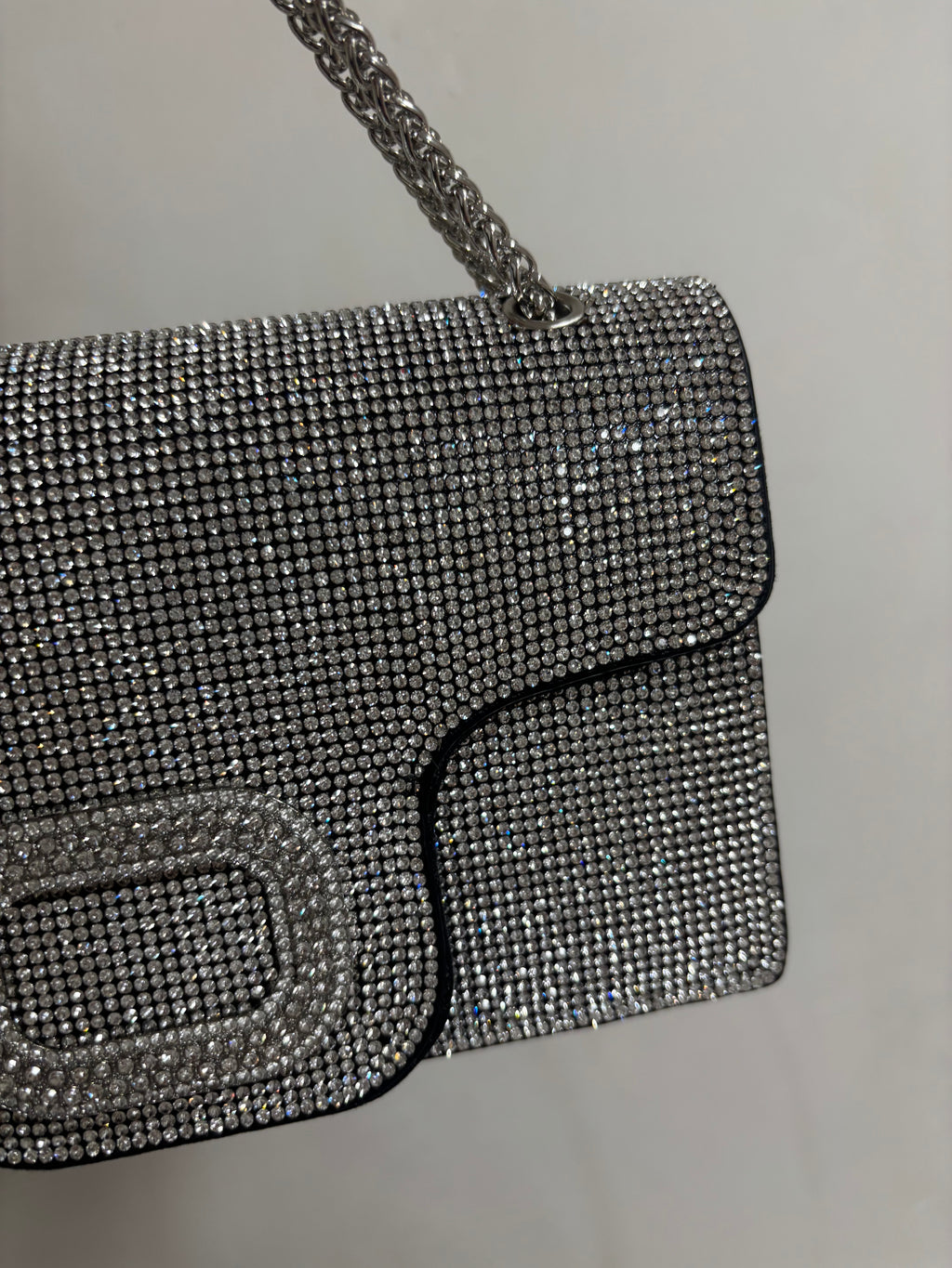 Bolso brillo plata