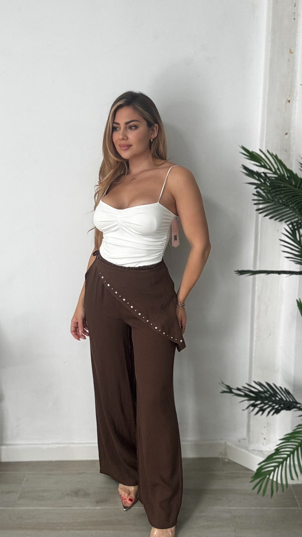 Pantalón strad marrón