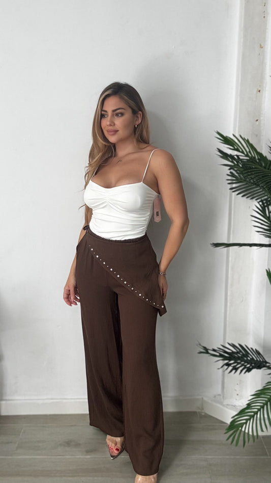 Pantalón strad marrón