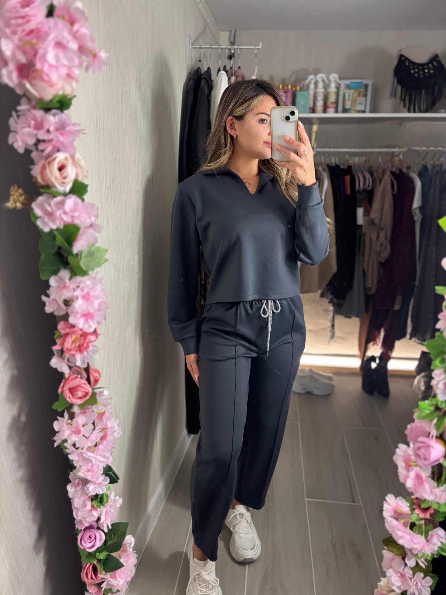 Conjunto polo gris plomo