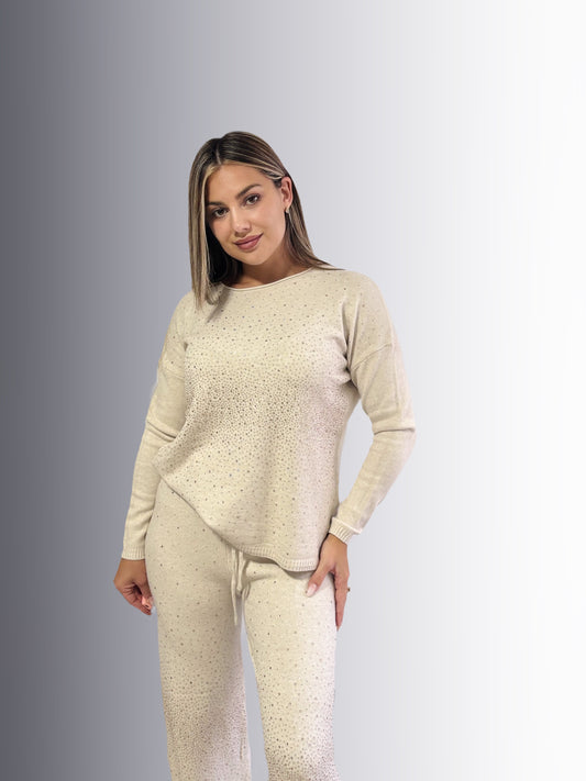 Conjunto beige brillo