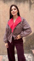Gabardina Vichy Burdeos