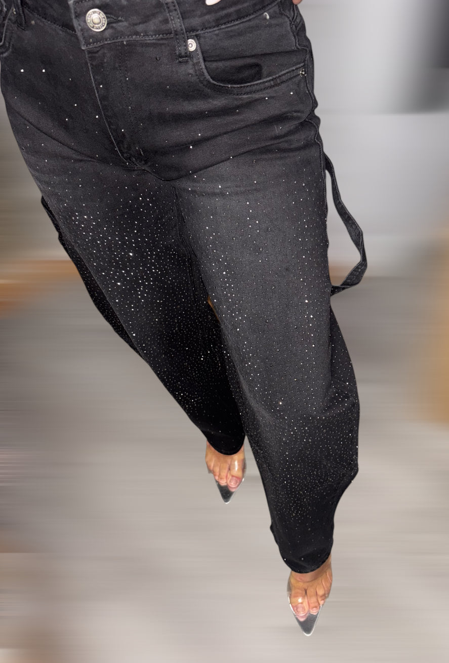 Pantalón vaquero brillo negro
