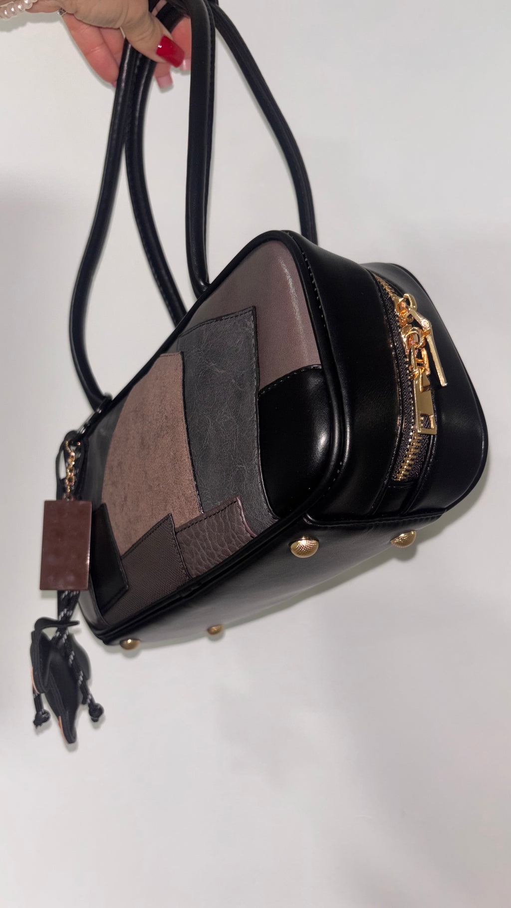 Bolso efecto piel black