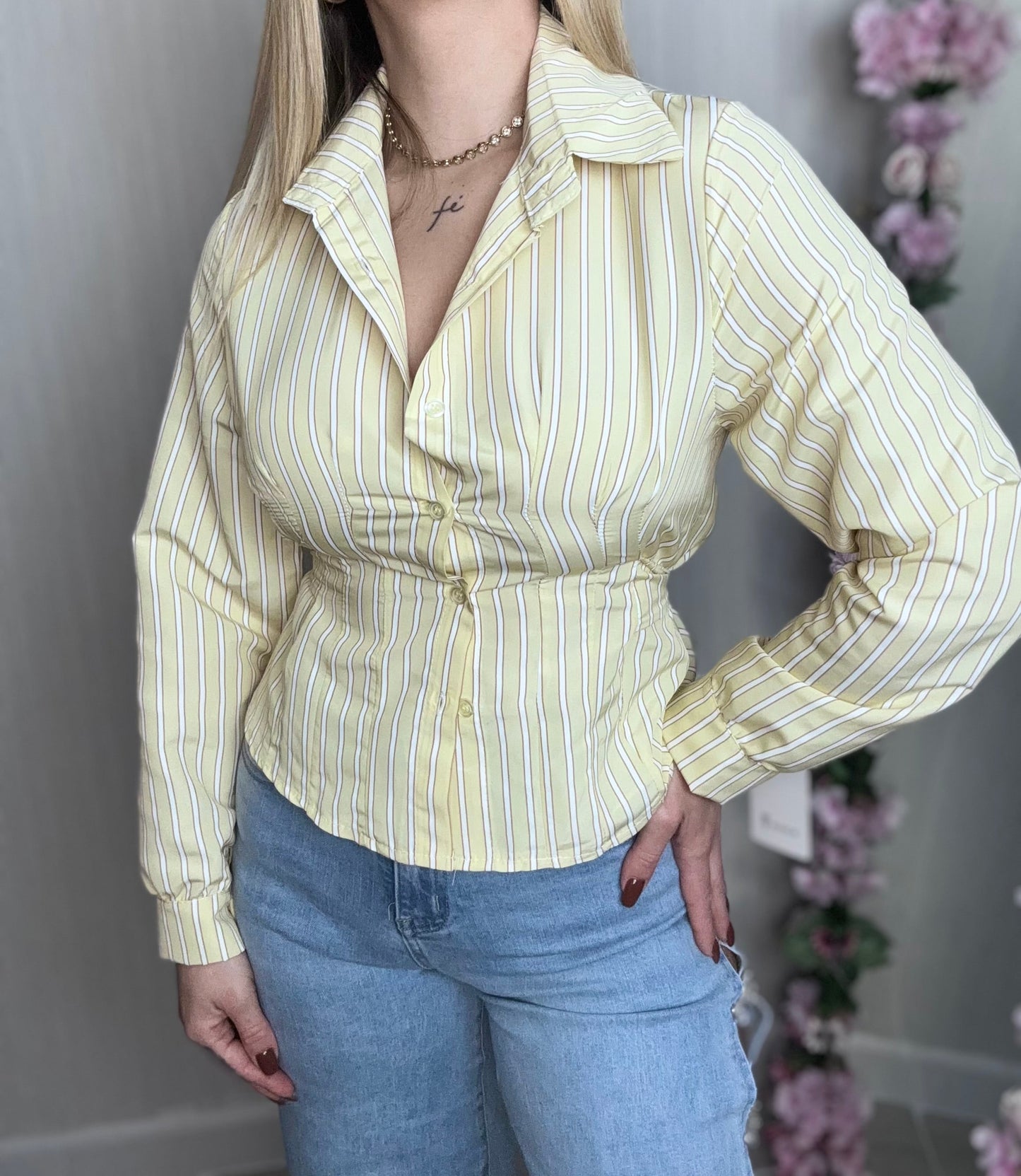 Camisa rayas amarilla