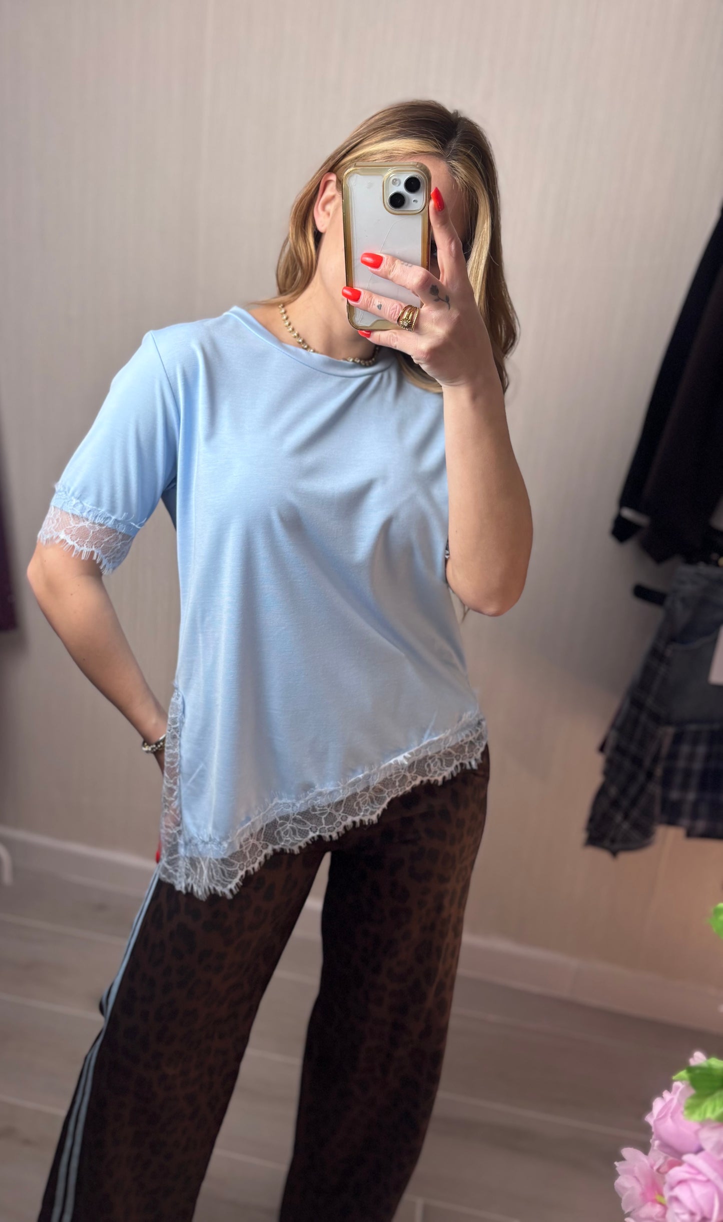 Camiseta lencera azul