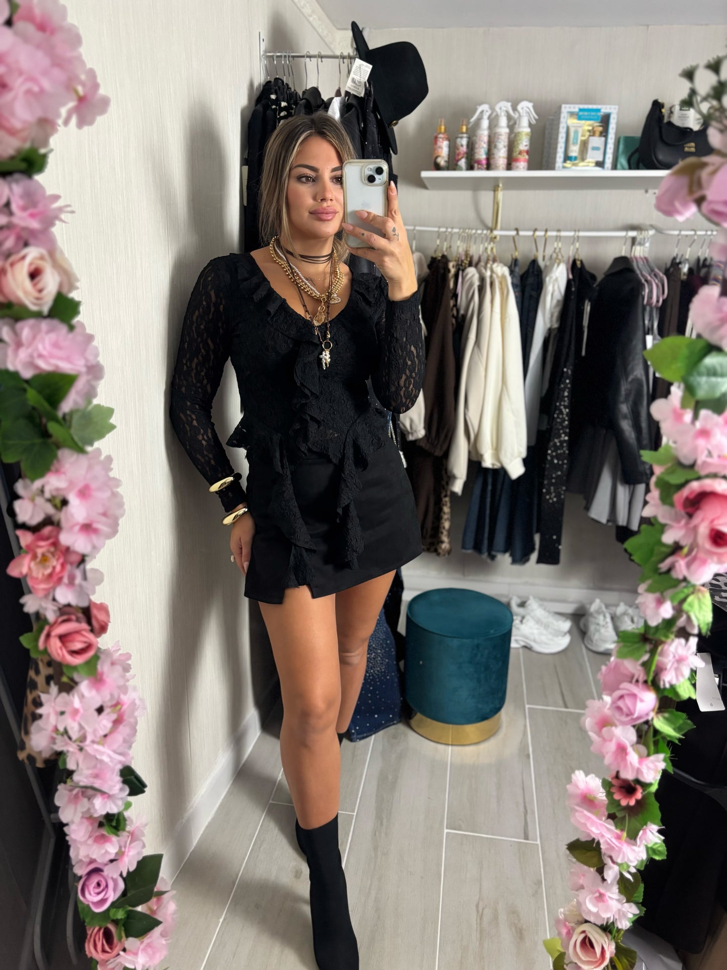 Falda short black