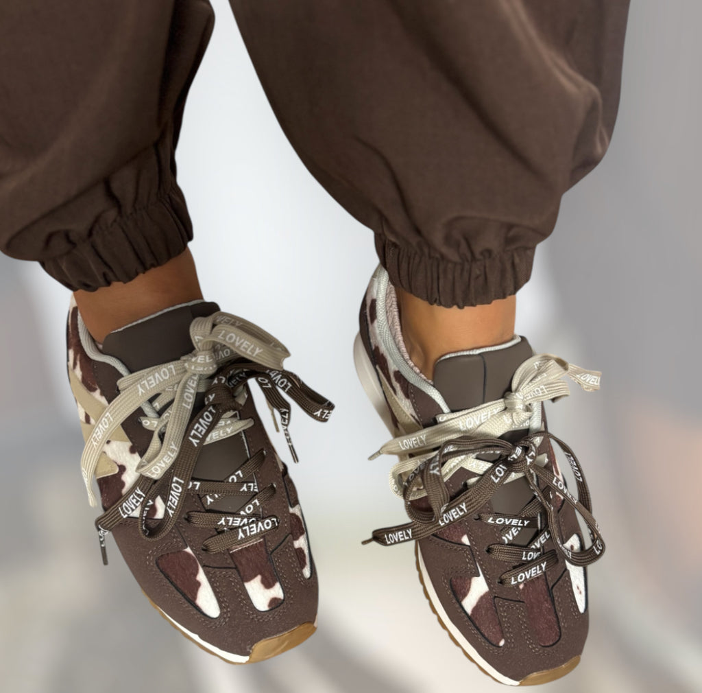 Zapatillas estampado vaca