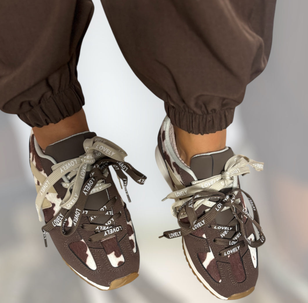 Zapatillas estampado vaca