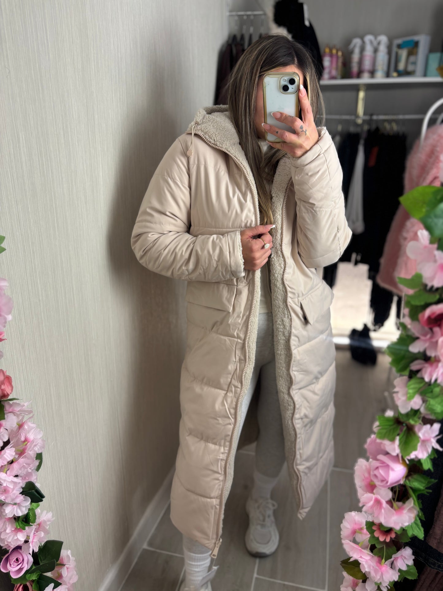 Plumífero reversible beige