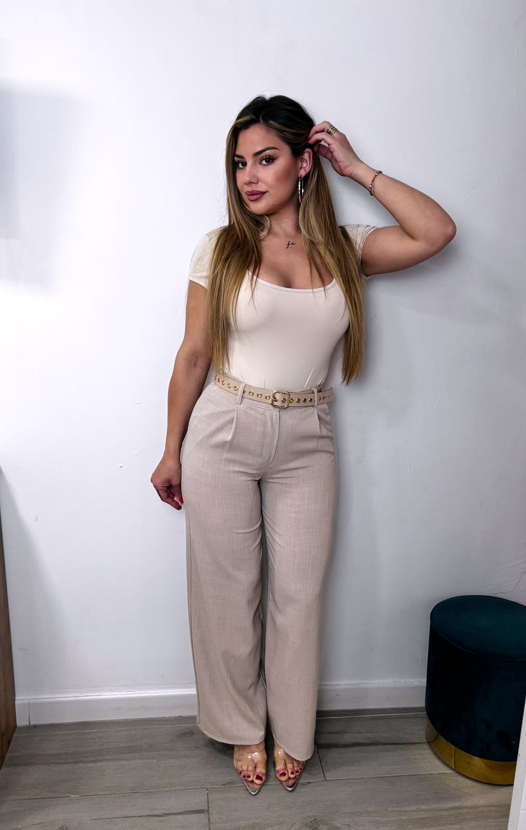 Pantalón clásico Beige