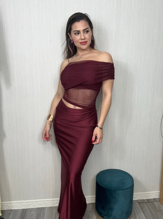 Vestido Alma burdeos