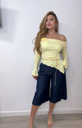 Pantalón Bermuda Denim fluido