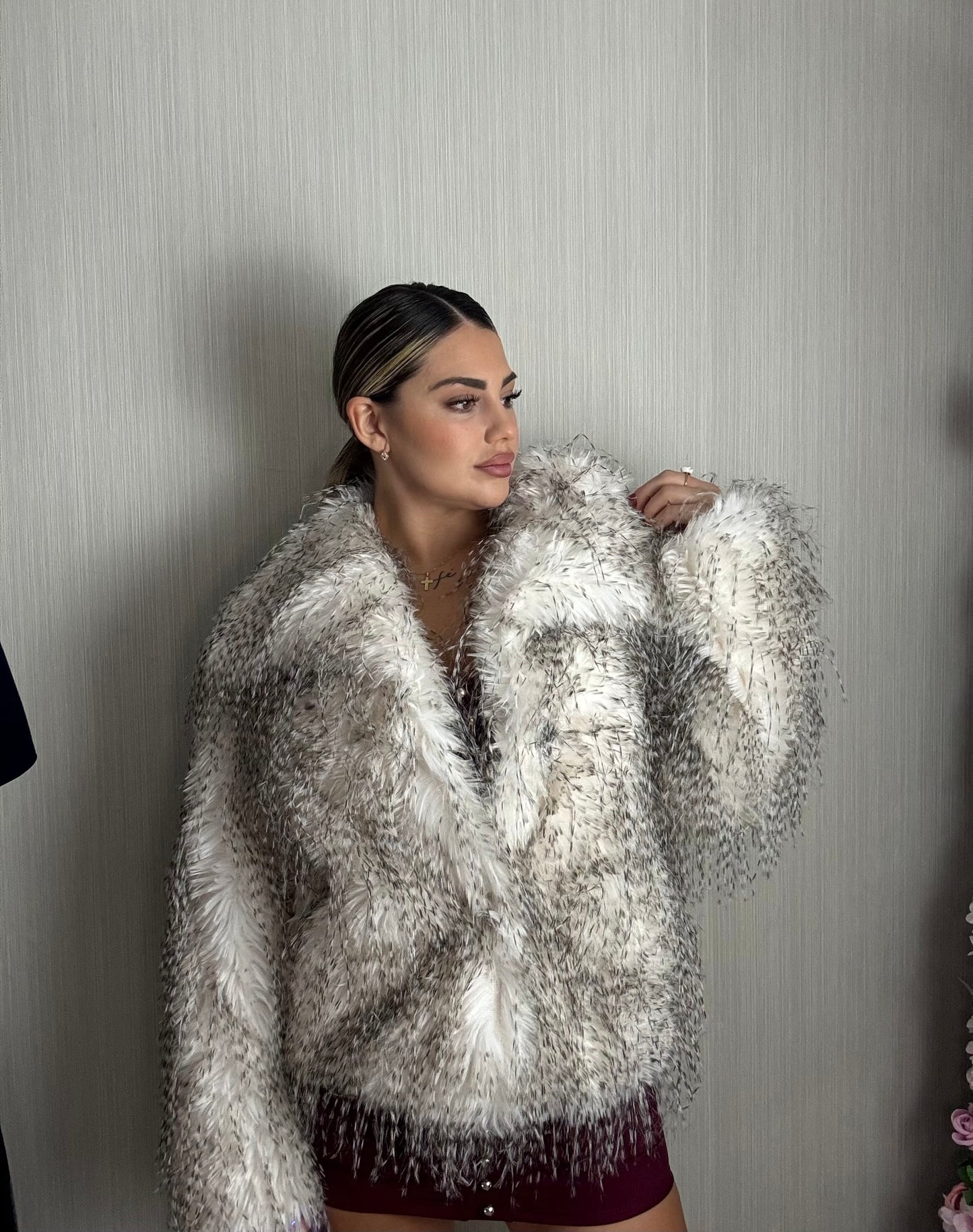 Abrigo pelito bicolor