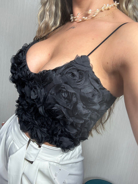 Top flores black