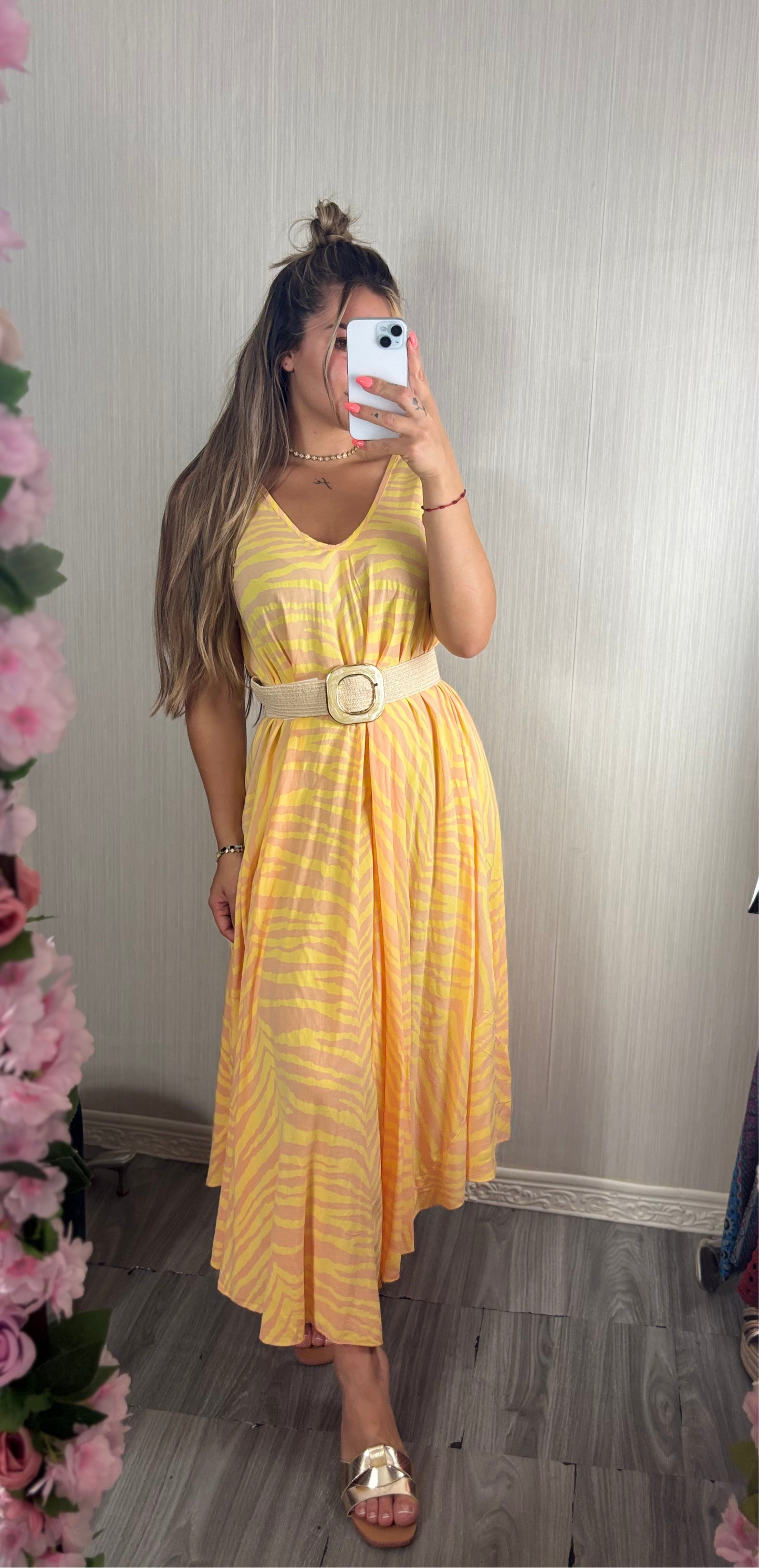 Vestido flúor naranja