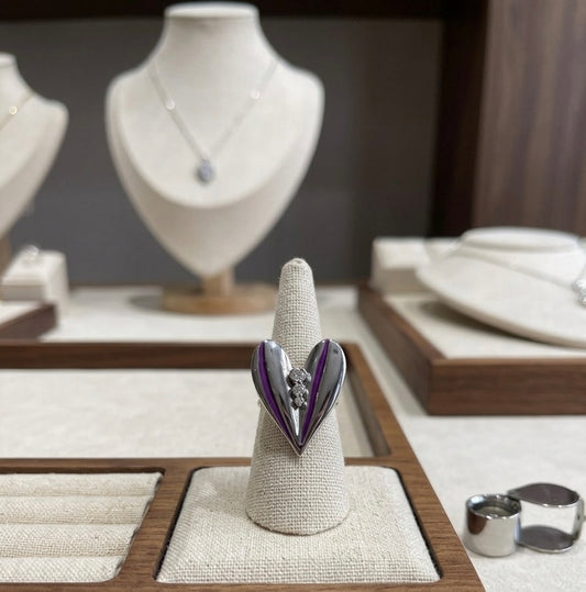 Anillo corazón plateado