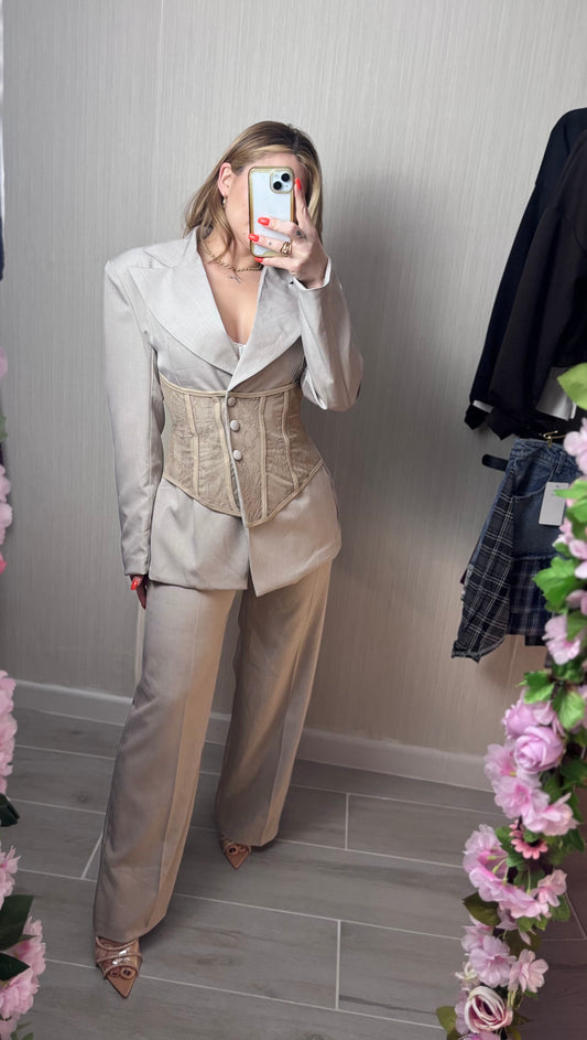 Conjunto Corset taupe