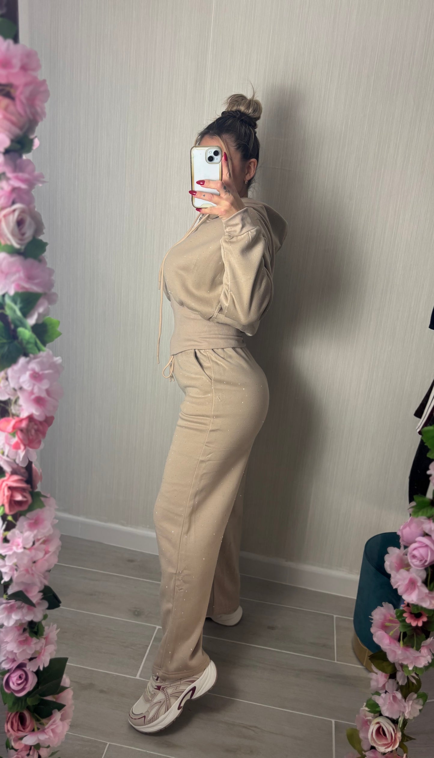 Conjunto brillo beige