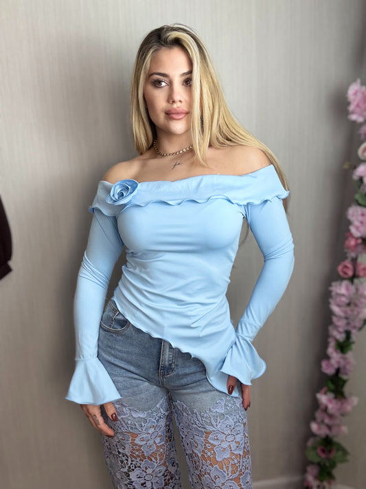 Camiseta licra celeste