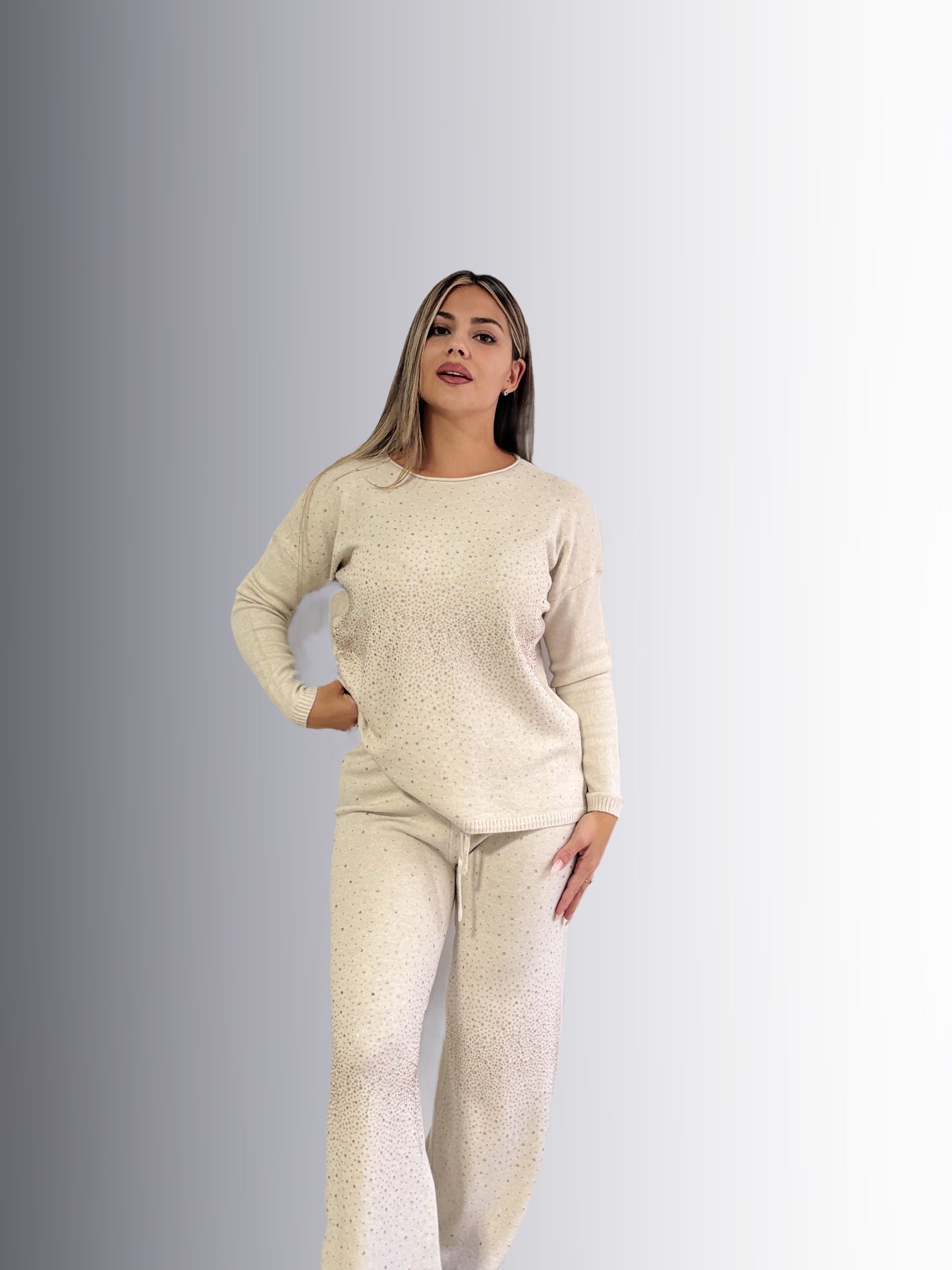 Conjunto beige brillo