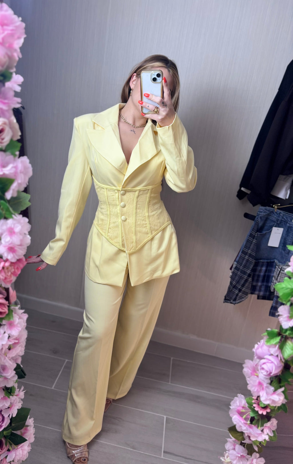 Conjunto Corsé limón