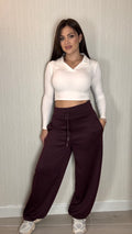 Pantalón casual Granate