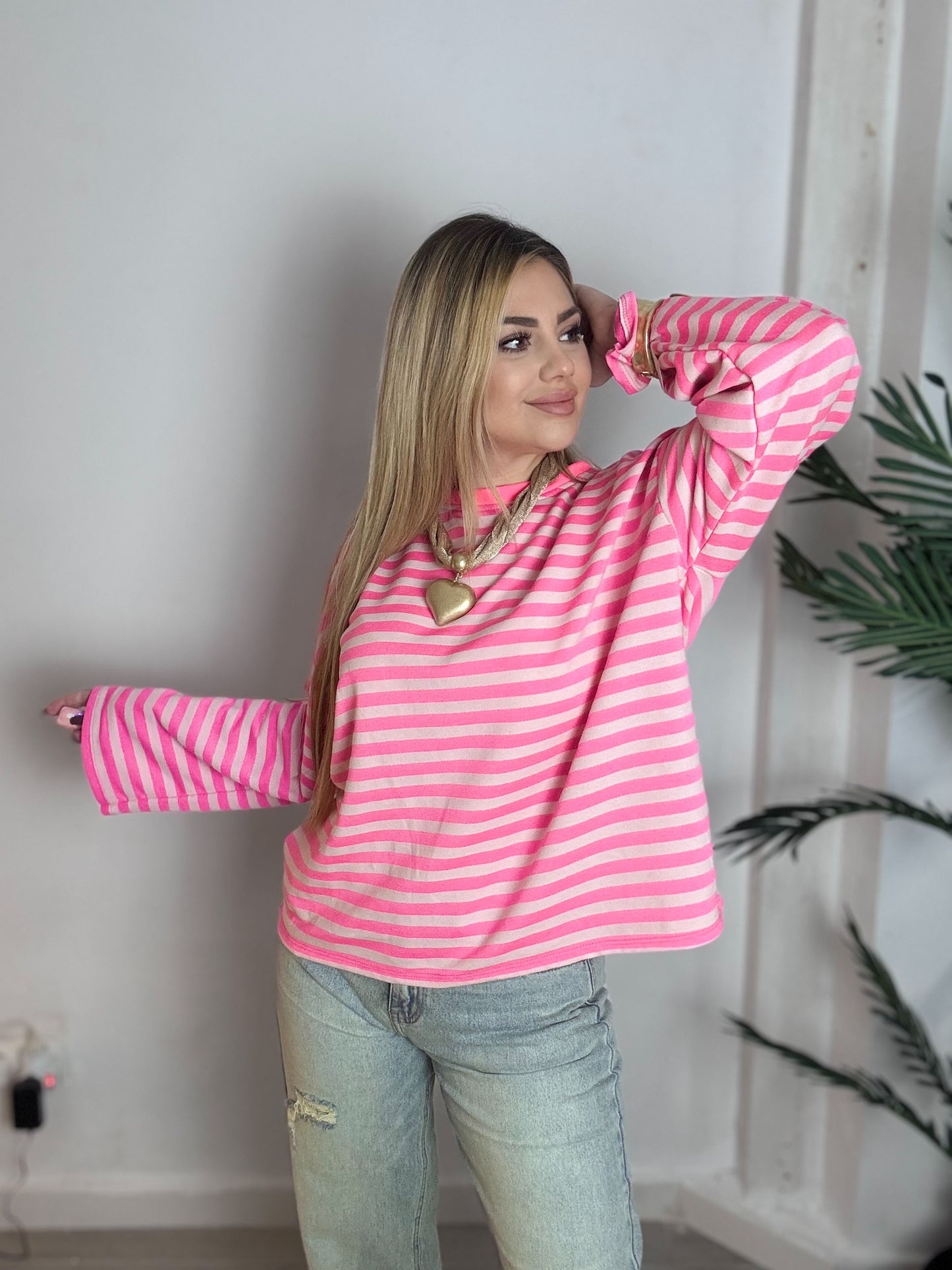 Camiseta raya flúor