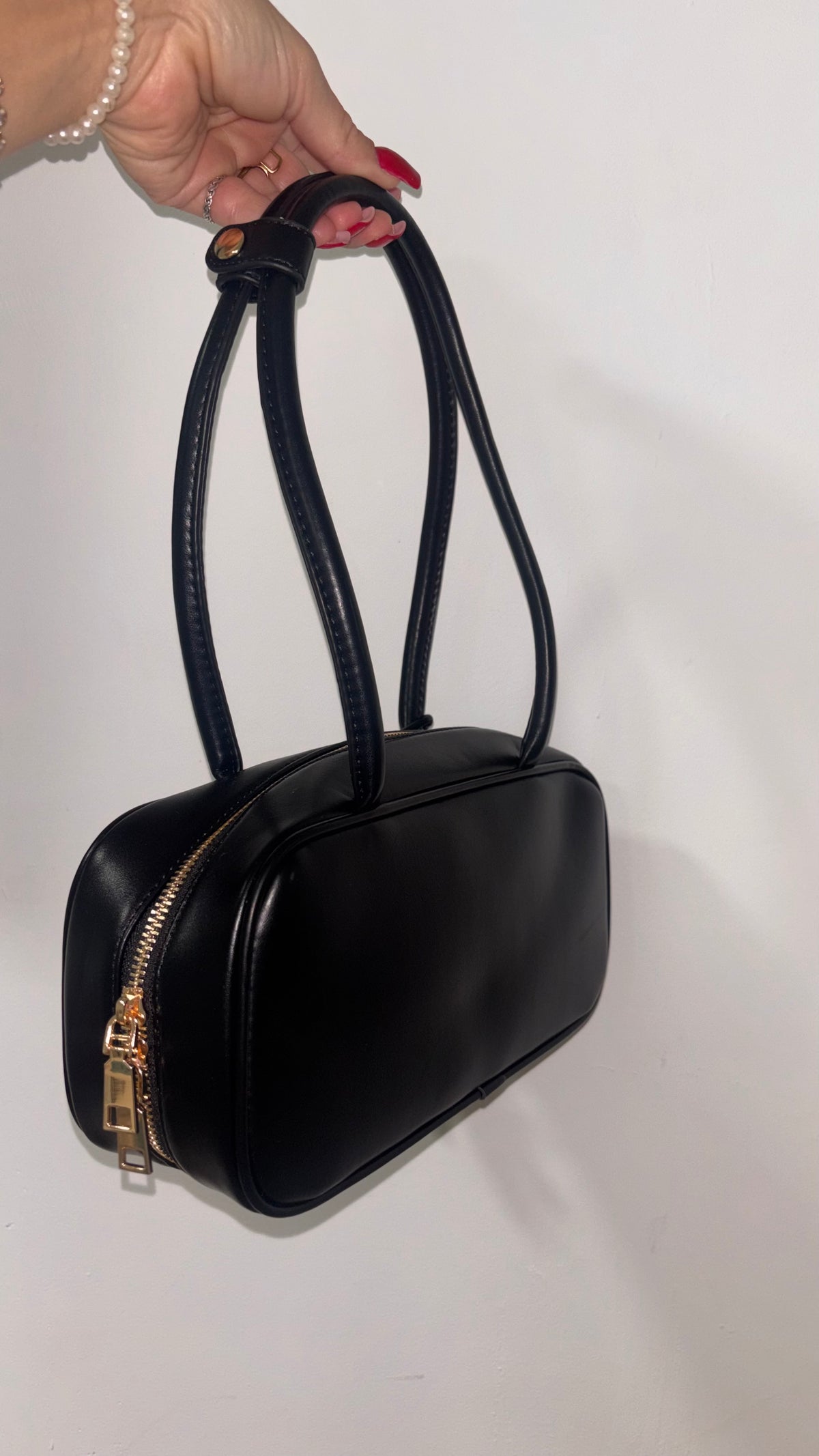 Bolso efecto piel black